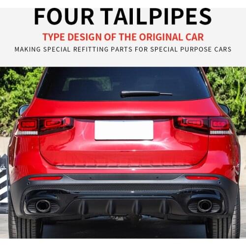 FOr Mercedes-Benz GLB 247 GLA modified sport black four-tail throat muffler exhaust tailpipe mouth tail