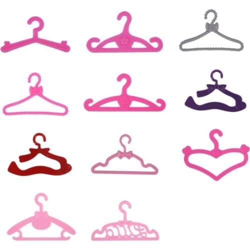 Fashion Dolls Accessories for barbies 29cm/11in Doll House Lovely Mini Clothes Hangers for Preschool Girls Dolls Decors