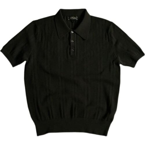 Mens Polo Retro Knitted Original Shirt Vintage Polo Shirt Short Sleeves Tennis Golf Wear Fashion Mens Clothing