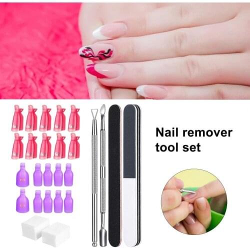 Nail Removal Tool Set Manicure Polisher Kit Safe Washable Stainless Steel Nail Removal Tool Set Women Manicure Removing Gel Tool