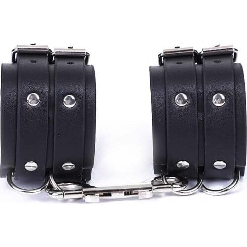 Sexy Adjustable PU Leather Plush Handcuffs Cuff Restraints BDSM Bondage Sex Toy Restraints Sex Bondage Exotic Accessories