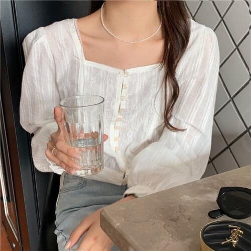 New Spring Vintage Cotton Shirt Female Oversize Womens Long Sleeve Girls Blouse Summer New Women Blouses Femme Blusas