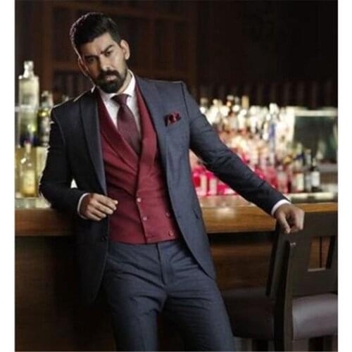 New Classic Mens Suit Smolking Noivo Terno Slim Fit Easculino Evening Suits for Men Groom Tuxedos Groomsman Best Man Party