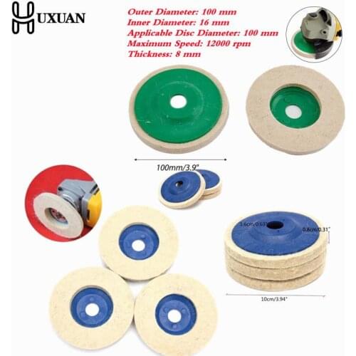 100mm Wool Polishing Wheel Buffing Pads Angle Grinder Wheel Felt Polishing Disc Polisher