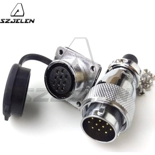 SZJELEN WS20 connector 10pin plug socket,Industrial metal compression waterproof connector