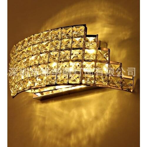European style modern personality LED crystal bedside aisle decoration lamp creative diamond wall bedroom wall lamp LB101205