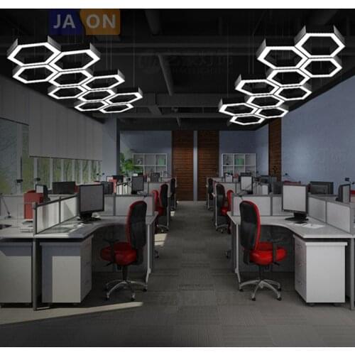 LED Nordic Iron Acrylic Hexagon DIY Chandelier Lighting Lamparas De Techo Suspension Luminaire Lampen For Dinning Room Office