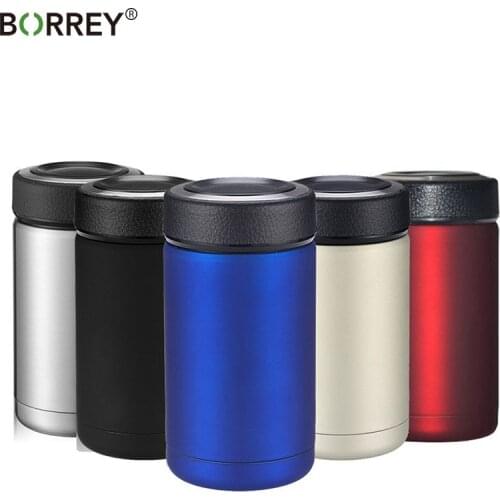 BORREY 400Ml Coffee Thermos Mugs Stainless Steel Thermos Bottle Portable Outdoor Insulated Water Bottle Car Kettle Car Drink Mug
