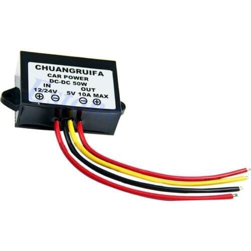 Waterproof DC 12/24V to 5V 10A 50W Buck StepDown Converter Module Car Power