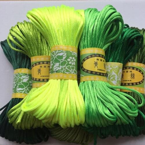 Green Series 20 Meters Satin Nylon Cord Macrame Beading String 2.5mm Knitting Rope Chinese Knot Thread For Jewelry Making