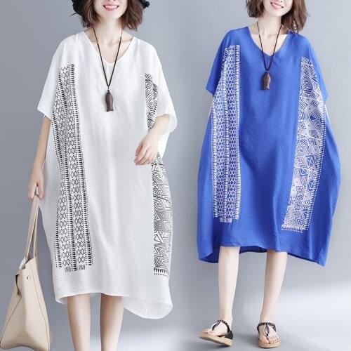 Plus Size 2020 Spring Long Batwing Black Summer Dress Women Striped Print Casual Female Dresses Loose Oversize vestidos