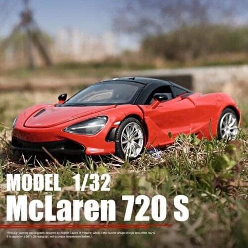 1:32 McLaren 720S Alloy Sports Car Model Diecasts & Toy Metal Vehicles Car Model Simulation Sound Light Collection Kids Toy Gift