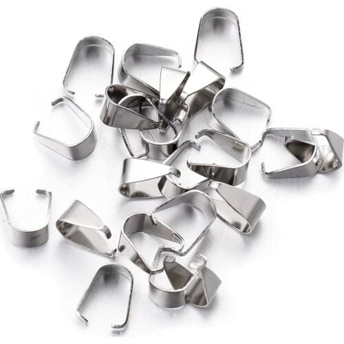200pcs/lot stainless steel Clasps Pinch Bails Charm Melon Seeds Buckle Pendant DIY Necklace Bracelet Connectors Jewelry Findings