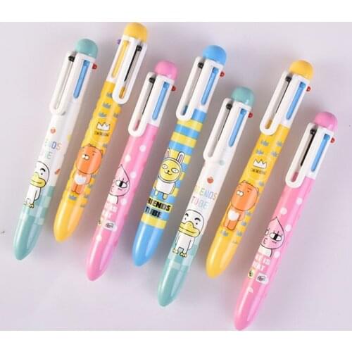 40 pcs/lot Cartoon Peach Bear Animal 6 Colors Ballpoint Pen Cute press ball pens School Office writing Supplies Stationery Gift