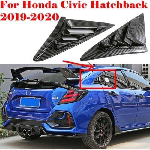 Car Side Vent Window Louver Shutter Covers Trim for Honda Civic Hatchback 2019-2020