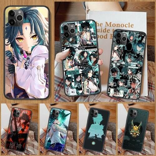 Genshin Impact xiao Phone Case For iphone 5 5S SE 2 6 6S 7 8 11 12 Mini Plus X XS XR Pro Max black luxury hoesjes silicone Etui