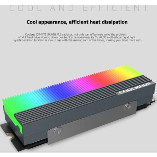 CM-M7S ARGB SSD Heatsink Cooler M.2 2280 Solid State Hard Disk Radiators Solid State Drive Hard Disk Radiator Cooler Thermal Pad