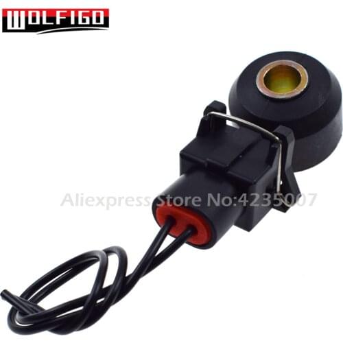 WOLFIGO Knock Detonation Sensor W/ or W/O Electrical Connector Plug Pigtail For Infiniti Mercury Nissan 22060-30P00,2206056E11