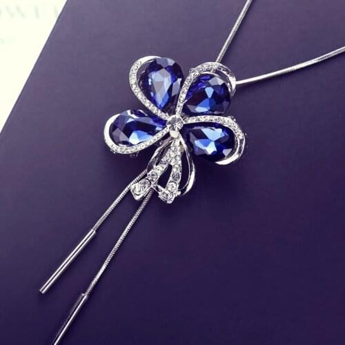 Pretty Elegant temperament flower long sweater necklace ornaments freeshipping