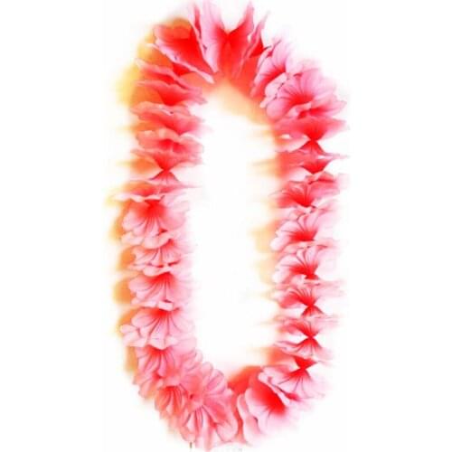 Hawaii Leis Flower Necklace Garland Women Girls Hawaiian Hula Dance Performance Dress Decor Wreath Tropical Party Favors