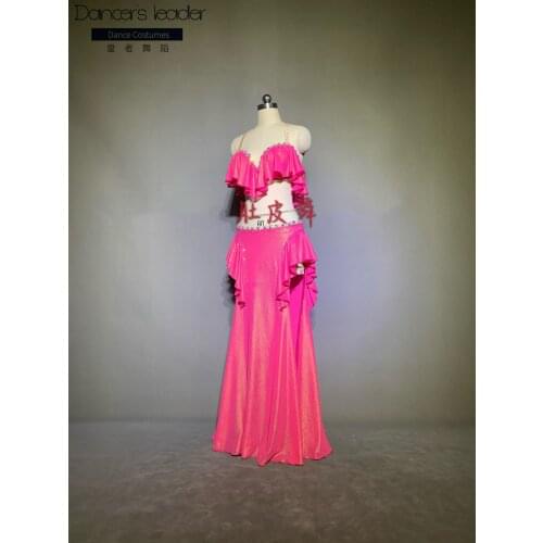 Customized size high-quality belly dance performance clothes woman practice clothes simple diamond oriental dance clothes
