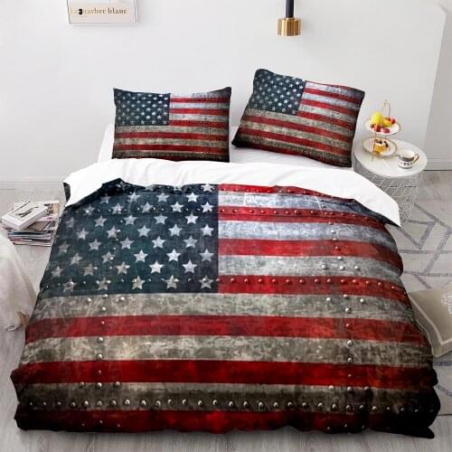 USA Flag Bedding Set Single Twin Full Queen King Size United States Flag Bed Sets American Childrens Kid Bedroom Duvetcover 07