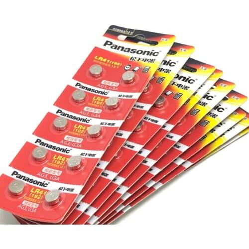 250pcs/lot Panasonic LR41 Button Cell Battery LR 41 SR41 AG3 G3A L736 192 392A Zn/MnO2 1.5V Lithium Coin Batteries Cell