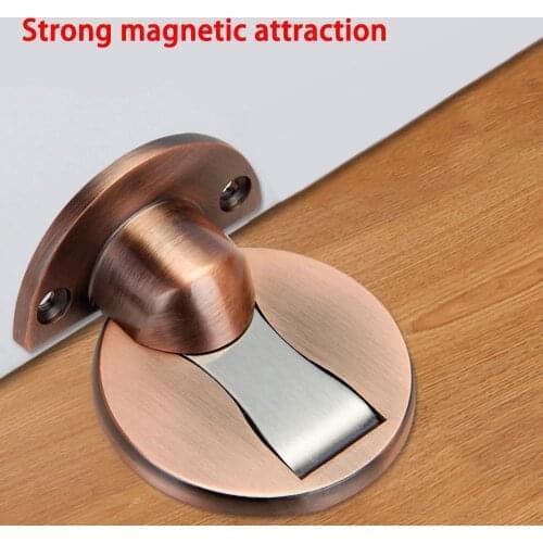 Magnetic Door Stops 304 Stainless Steel Door Stopper Hidden Door Holders Catch Floor Nail-free Doorstop Furniture Hardware