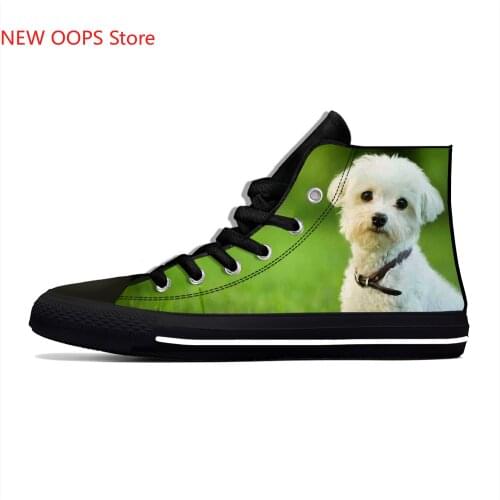 Bichon Frise Animal dog Cut kawaii Harajuku Fashion Lightweight High Top Canvas Shoes Men Women Casual Breathable Sneakers