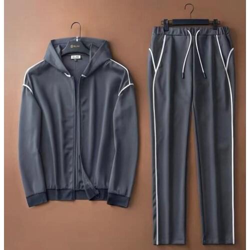 21C Mens Sets (sweatshirts+pants) Luxury Sport Hooded Mens Hoodies Spring And Autumn Elastic Waist Man Pants Plus Size 5XL