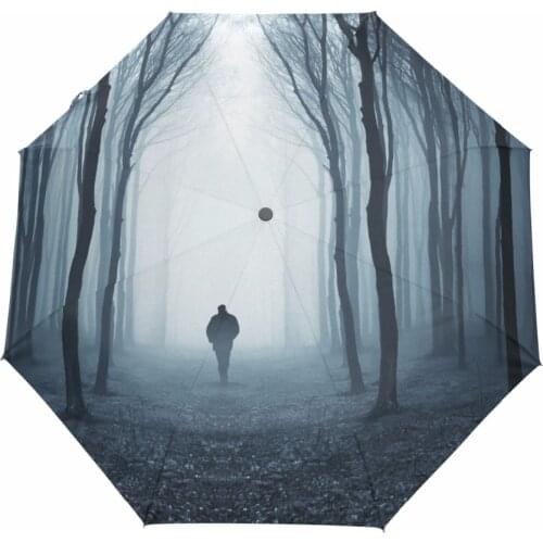 Mans Rain Umbrella Creative Design Sombrinhas E Guarda Chuva Umbrella Forest Fog Automat Sombrillas Para El Sol Pocket Umbrella
