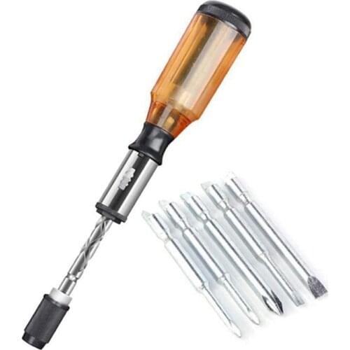 Push Pull Ratchet Screwdriver Set 5 In 1 Screwdriver Bit Set Sleeve Driver Bit-Holder Ratchet Socket Screw Kit