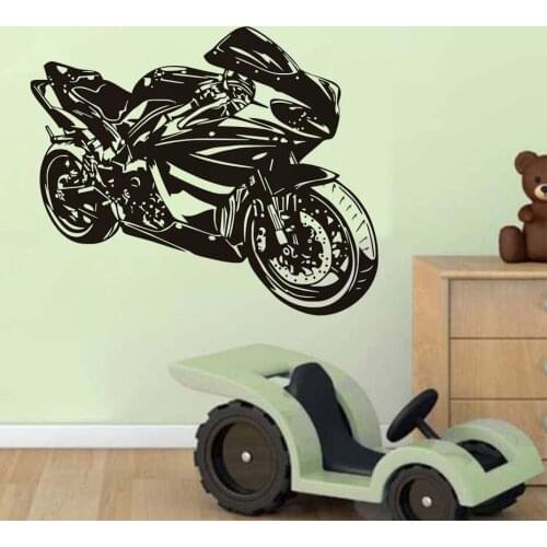 Motorcyclists Motorcycle Wall Decal Traffic Motorcycle Wall Sticker Vinyl Waterproof Kids Room Home Decoration Accessories X104