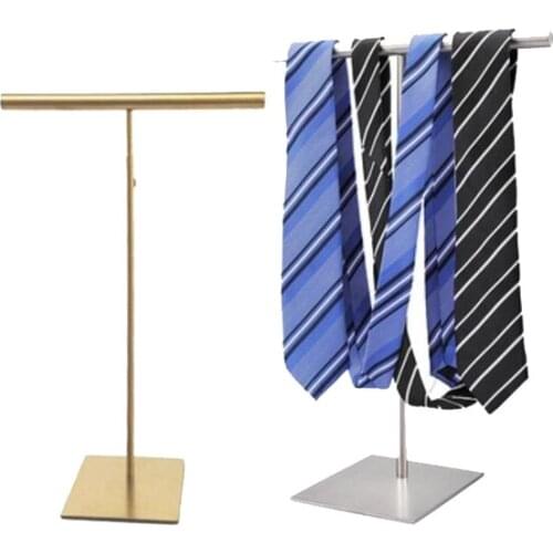 New stainless steel floor-style clothing store silk scarf display stand rack adjustable necktie wig holder backpack display rack