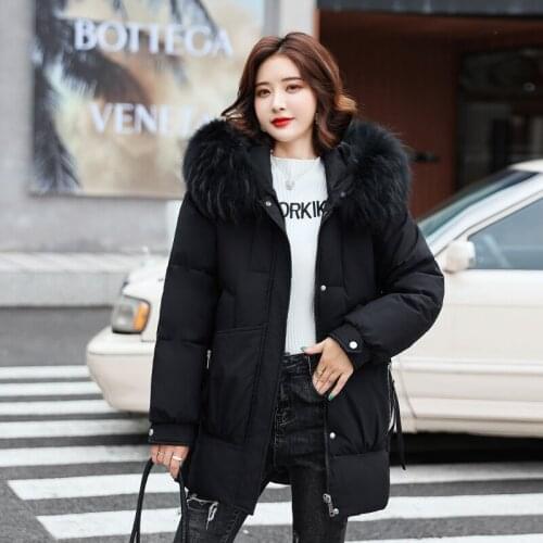 2021 winter new mid-length down padded jacket, loose Korean fashion, warm and thin coat