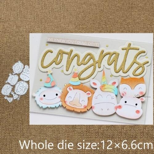 New Design Craft Metal stencil mold Cutting Dies animal heads decoration scrapbook die cuts Album Paper Card Craft Embossing
