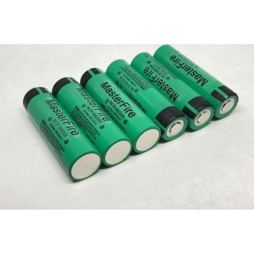 MasterFire 6pcs/lot Original 18650 NCR18650A Rechargeable battery 3.7V 3100mAh Lithium Batteries Cell For panasonic laptop