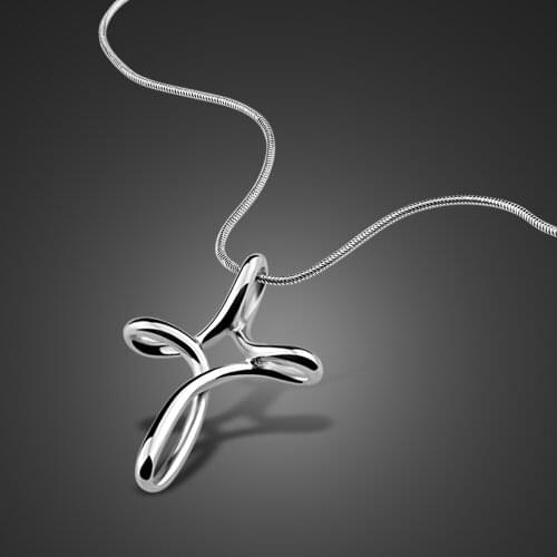 Hot Genuine 100% 925 Sterling Silver Necklace Jewelry Simple Women Wedding Fashion Cross Pendant Choker Christmas gift