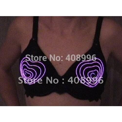 Sexy girl EL bra for evening party or performance/light-up bra