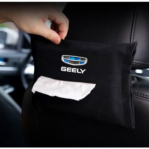 Car interior napkin bag Disposable paper napkin paper box Armrest box storage leather tissue bag for geely emgrand ec7 ec8 ck
