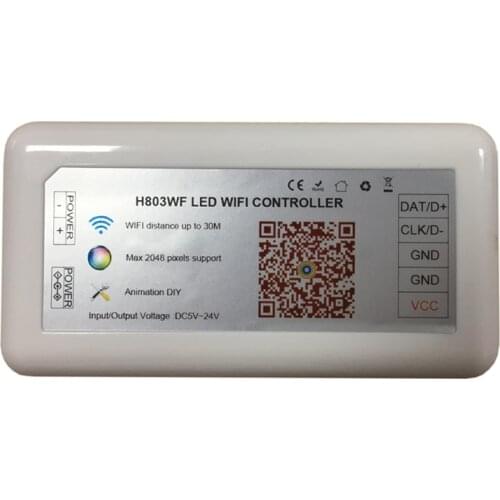 LED Pixel WiFi Controller DC5V-24V 2048 Pixels Support ArtNet Remote Control TM1812 WS2811 WS2812 LDP6803 DMX512 LED Strip