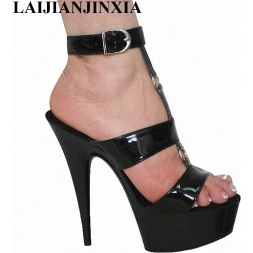 New 15 cm super high heels womens shoes Thin Heels party runway model patent leather Dance Shoes