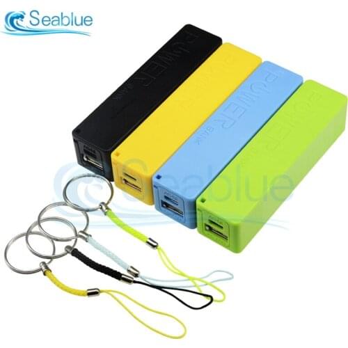 USB Mobile Power Charger Packing Box Battery Box 1 X 18650 DIY Portable Black White Pink Blue Yellow Green