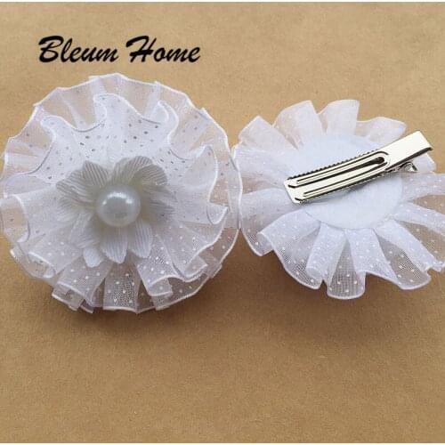 12pcs Bleum Home 2017 Children Cute white flower Student princess Style pearl Hairgrip Shiny Sweet Girls Hairpins Kids Barrettes