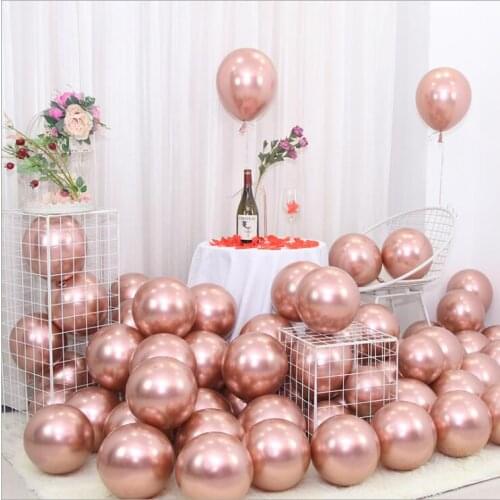 12pcs 12inch New Glossy Metal Pearl Latex Balloons Thick Chrome Metallic Colors Inflatable Air Balls Globos Birthday Party Decor