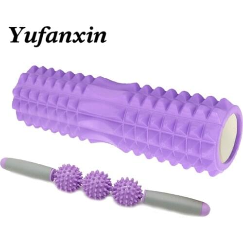 33cm/45cm Yoga Column Fitness Pilates Foam Roller blocks Train Gym Muscle Massage Roller Yoga Stick Body Massage Relax Ball