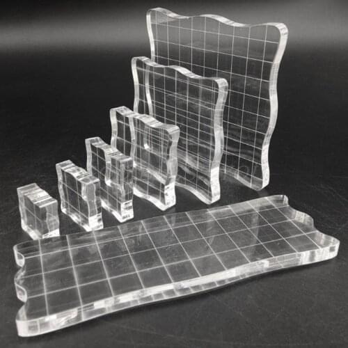 7pcs/set Transparent Acrylic Clear Stamp Block Pad Scrapbooking DIY Handmade Tool Drop Shipping