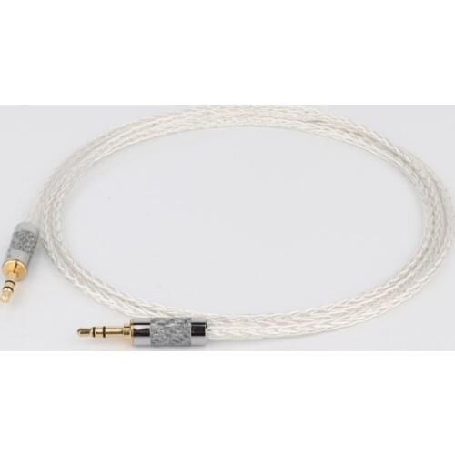 7N OCC 8 Croes Silver-plated 3.5mm to 3.5mm Male to Male Aux Audio Cable for Car head-mounted Headphone Wire Line
