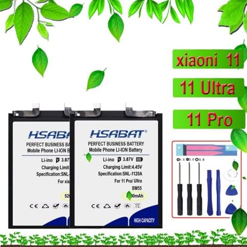 HSABAT 0 Cycle 5200-5500mAh BM55 BM4X Battery for Xiaomi Mi 11 pro 11pro 11 Ultra High Quality Replacement Accumulator