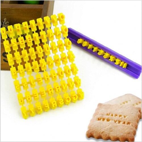 Alphabet Number Letter Impress Set Cookie Biscuit Stamp Embosser Cookie Cutter Set Cake Decorating Tools Fondant Cookie Tools